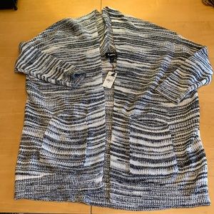 Express Cardigan drop shoulder pocket medium black white